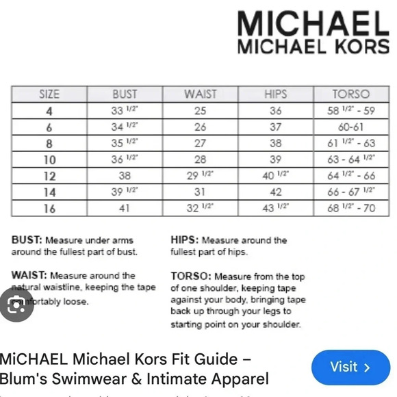 Michael Kors Striped Ivy Logo Ring Shirred One Piece Swimsuit Size 6 Beach Vacay - Picture 10 of 11